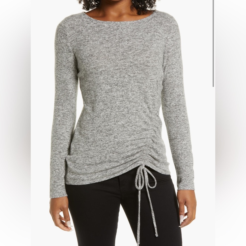GUC-EUC Gibson Look Side Ruched Sweater Top